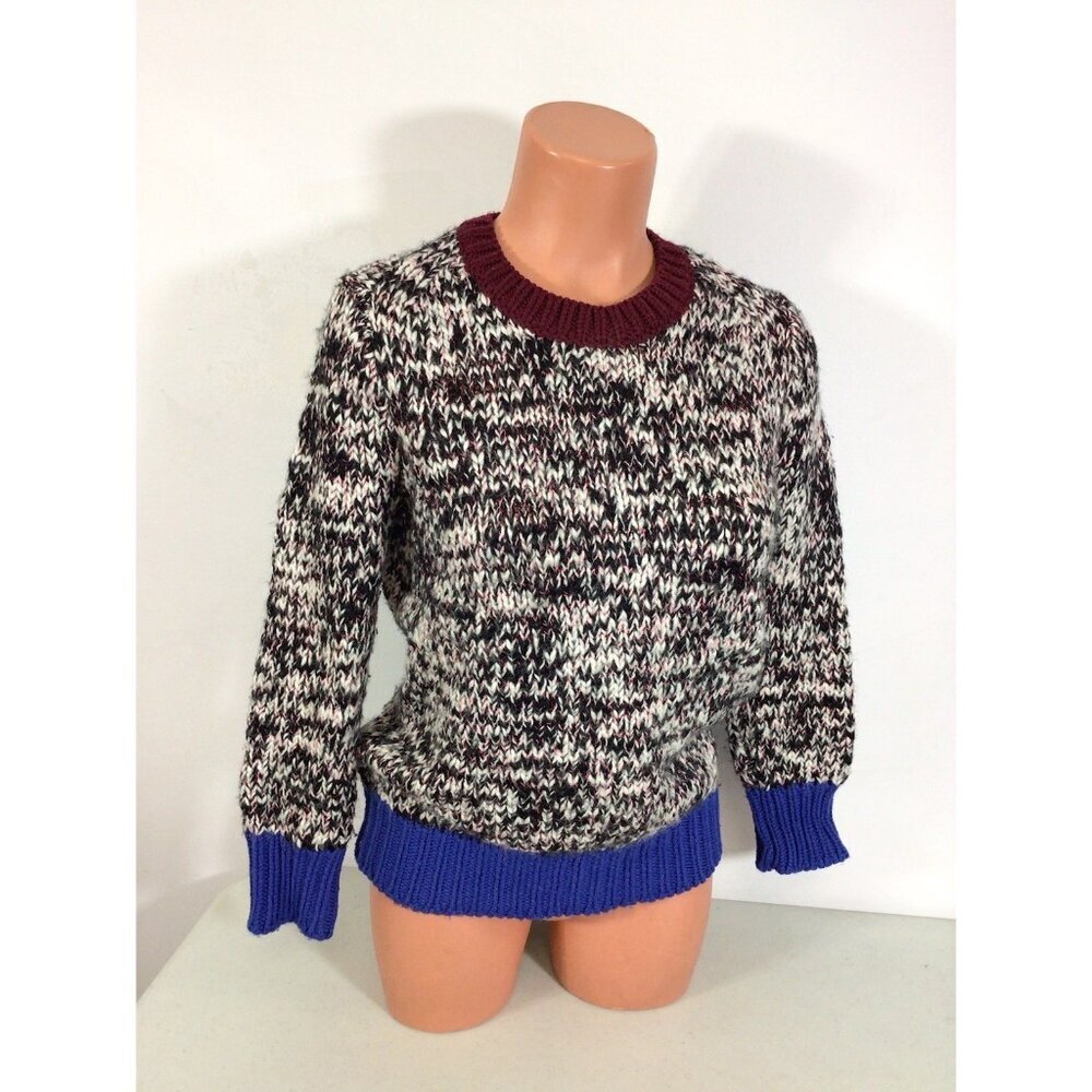 J Crew Wool Sweater Colorblock Womens XS